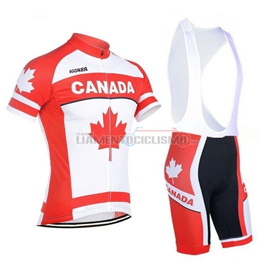 Abbigliamento Ciclismo Canada Manica Corta 2018 Arancione e Bianco